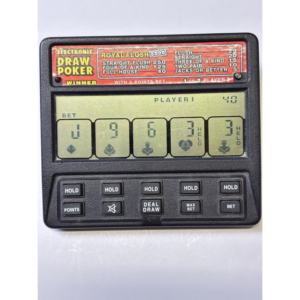 Vintage Royal Flush 5000 Electronic Draw Poker Hand Game Radio Shack. Works - Picture 10 of 11